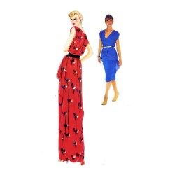 2331 VOGUE KASPER BLOUSON SLEEVELESS DRESS LENGTHS, OVERSKIRT PATTERN 12,10 choice